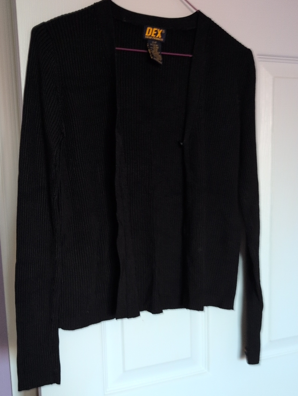 EUC DEX Black Ribbed V-Neck Sweater